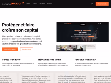 Homepage screenshot of Espace Proactif